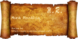 Munk Rozália névjegykártya